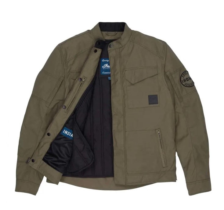 Motorcycle Harrison Wax Jacket, Green