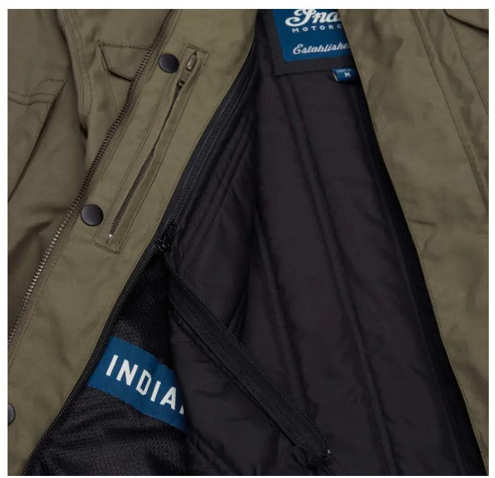 Motorcycle Harrison Wax Jacket, Green
