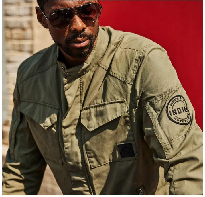Motorcycle Harrison Wax Jacket, Green