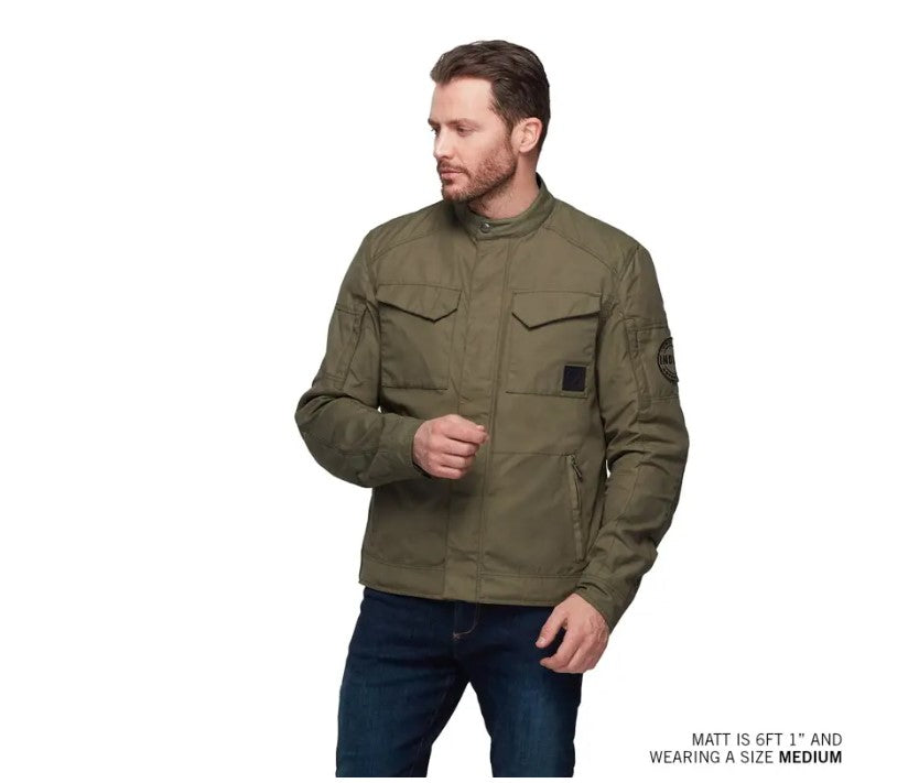 Motorcycle Harrison Wax Jacket, Green