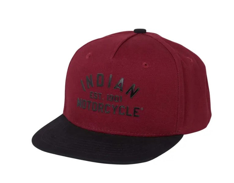 Port And Black Logo Flat Peak Cap, Multi