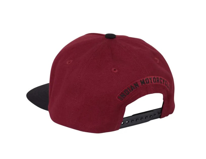 Port And Black Logo Flat Peak Cap, Multi