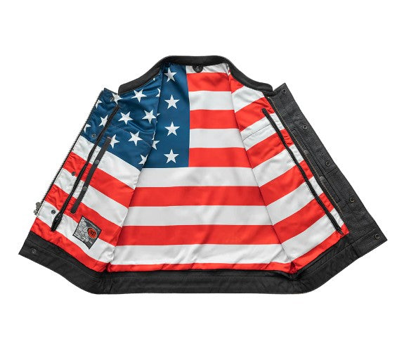 Born Free Motorcycle Leather Vest - Stitch