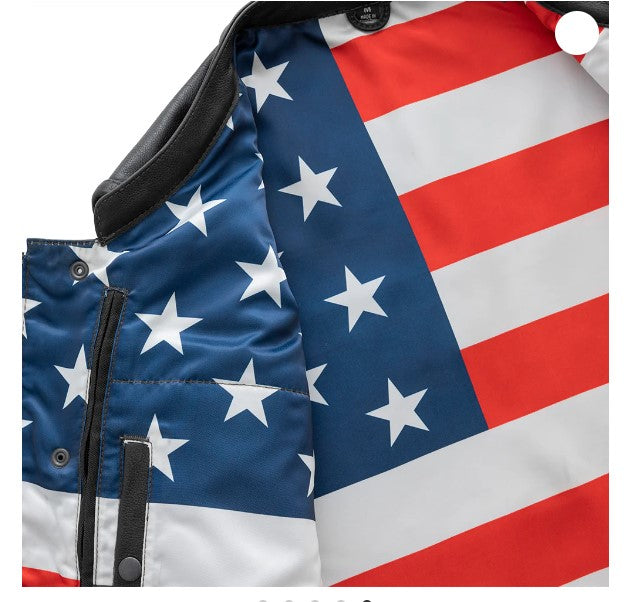 Born Free Motorcycle Leather Vest - Stitch