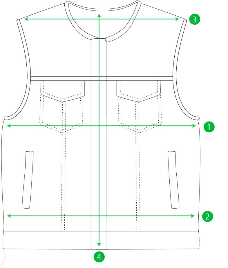 Born Free Motorcycle Leather Vest - Stitch