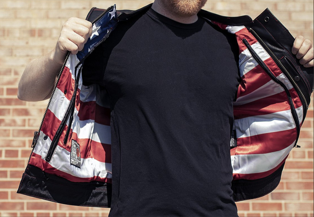 Born Free Motorcycle Leather Vest - Stitch