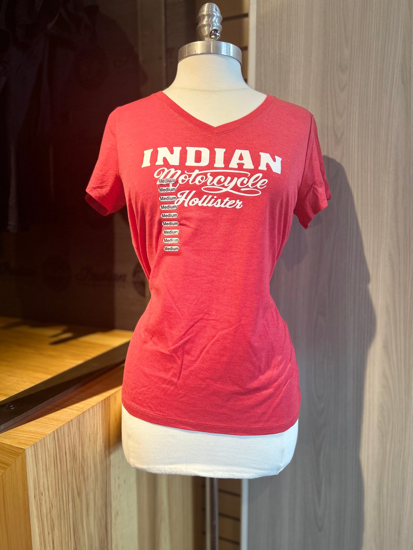 INDIAN MOTORCYCLE WW V-NECK SHIRT, RED