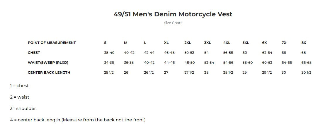 49/51 Denim Motorcycle Vest