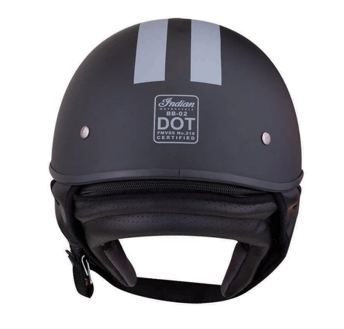 Half Helmet with Gray Stripe, Black