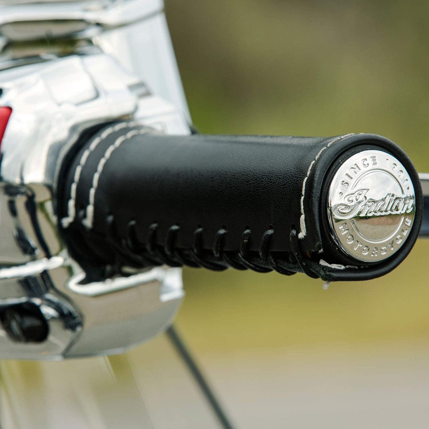 Indian Motorcycle Genuine Leather Handlebar Grip Wraps, Pair
