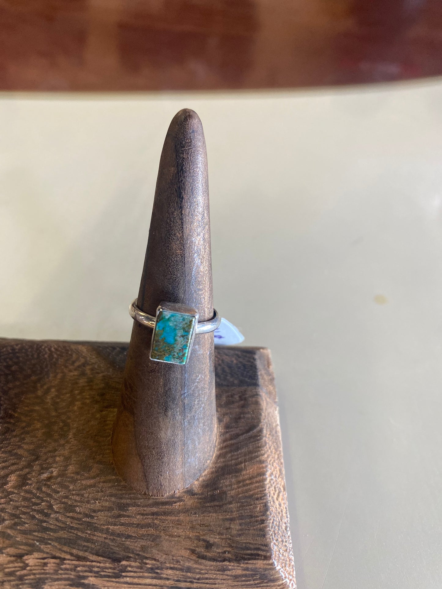 Square Shape Turquoise Sterling Silver Ring 6.25