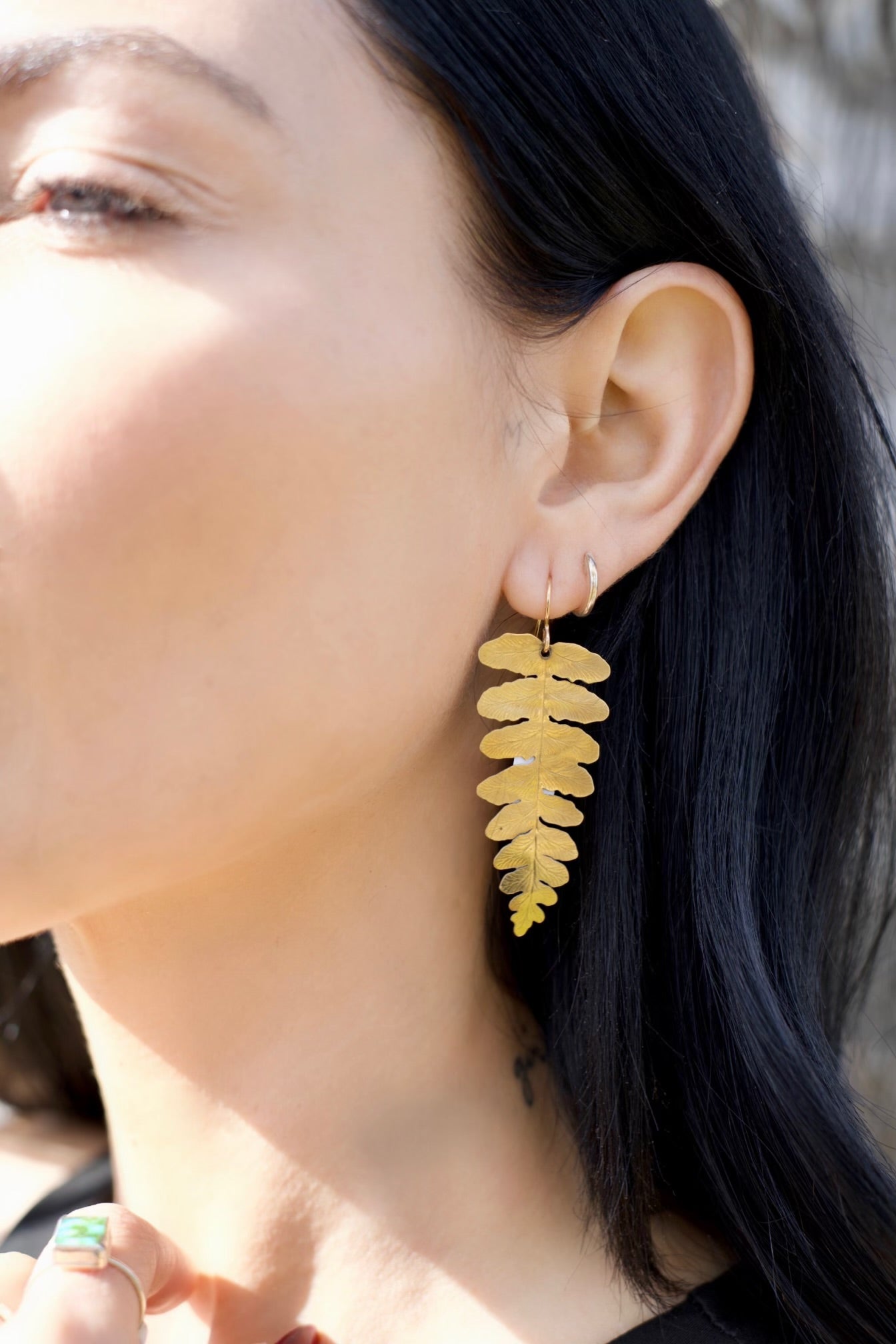 BRASS FERN EARRINGS