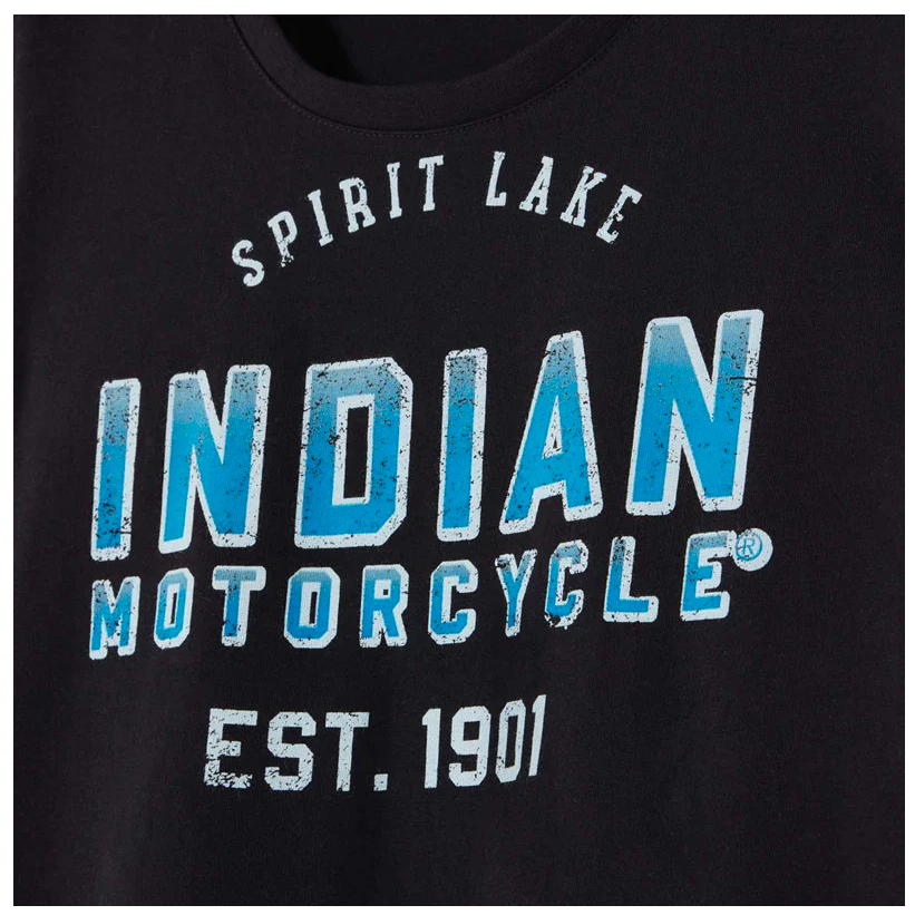 Indian Motorcycle Women's Ombre Blue Logo Tee, Black