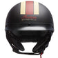 Half Helmet with Retro Racing Stripe, Black