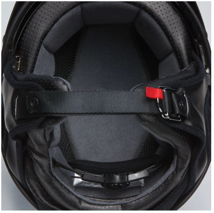 Half Helmet with Retro Racing Stripe, Black