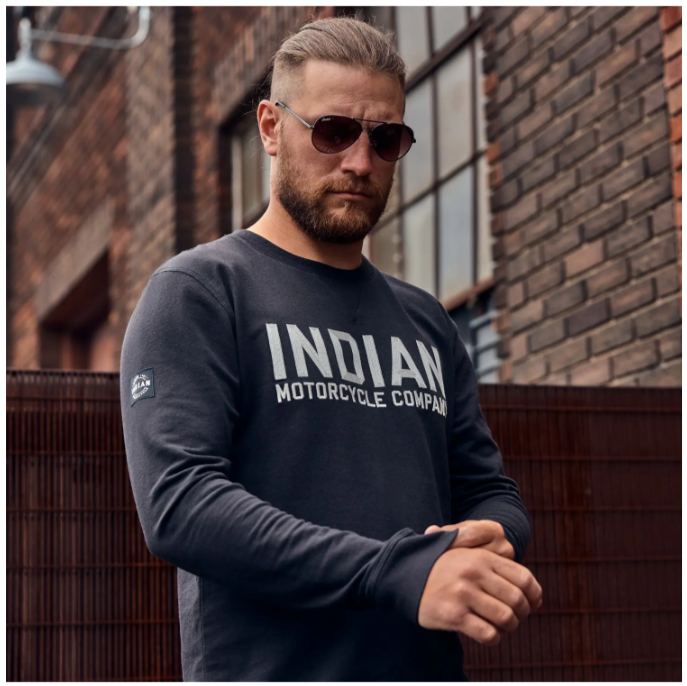 Men's Chainstitch Embroidery Long-sleeved T-Shirt, Black