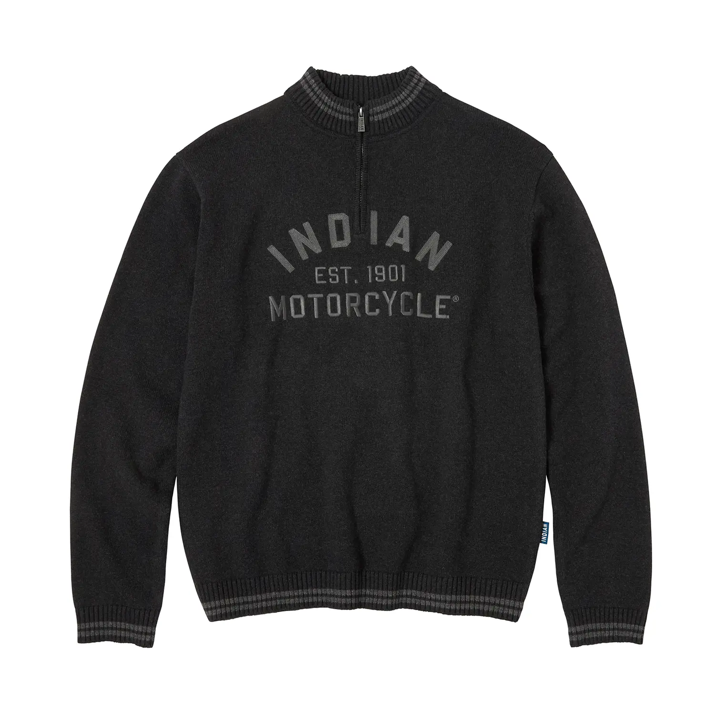 Men's Knitted Embroidered Logo Top, Black