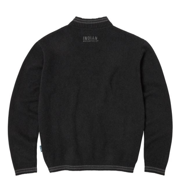 Men's Knitted Embroidered Logo Top, Black