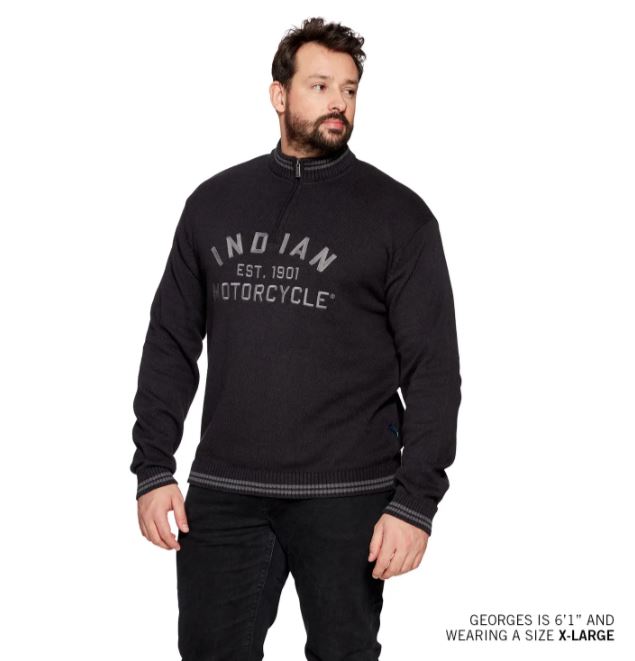 Men's Knitted Embroidered Logo Top, Black