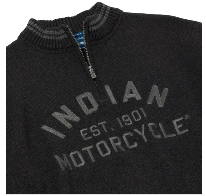 Men's Knitted Embroidered Logo Top, Black