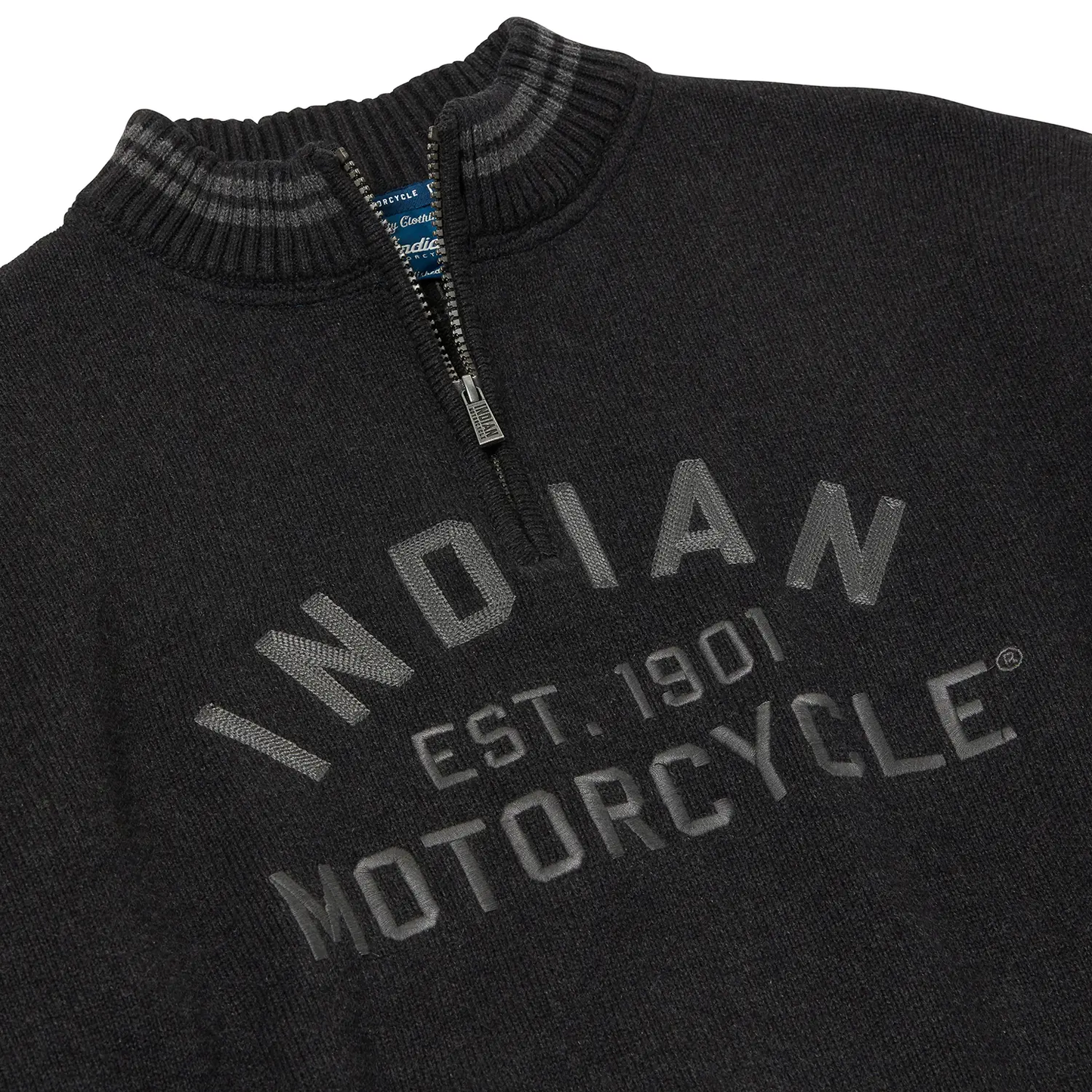 Men's Knitted Embroidered Logo Top, Black