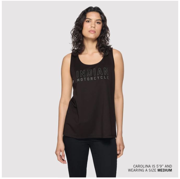 Women's Outline Logo Athlete Tank, Black