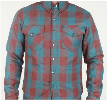 Men's Armored Kevlar Flannel - TEAL PLAID