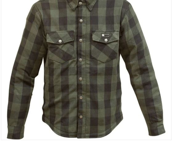 Men's Armored Kevlar Flannel - Green/Black Plaid