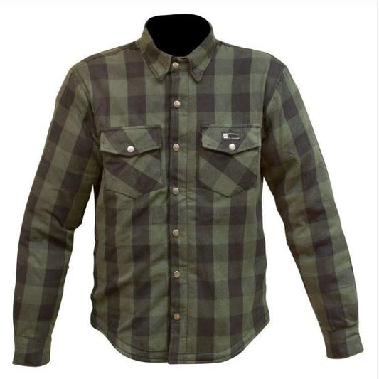 Men's Armored Kevlar Flannel - Green/Black Plaid