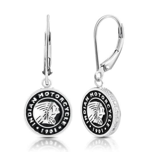 Roundel Headdress Gold & Bling Drop Earrings