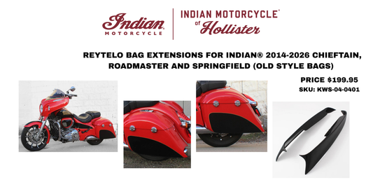 Reytelo Bag Extensions for Indian® 2014-2026 Chieftain, Roadmaster, and Springfield (Old Style Bags)