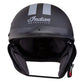 Half Helmet with Gray Stripe, Black