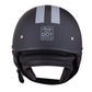 Half Helmet with Gray Stripe, Black